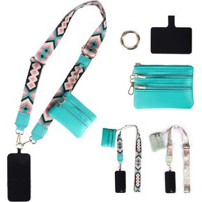 Clip and Go Strap for Phone with Wallet Crossbody, Phone Strap with Zippered Pouch, Clip and Go Strap with Pouch, Cross Body Phone String with Zipper Wallet Pouch