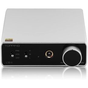 AOSHIDA Topping L30 II NFCA Headphone Amp Preamp, RCA to 6.35mm Headphone Amplifier, RCA Preoutput Preamplifier, Hi-Res Audio 3500mW×2 Earphone/Headphone Amplifiers with 3 Gains Settings (Black)