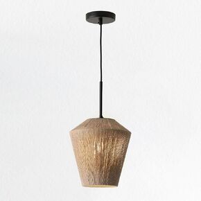 Bohemian Woven Hemp Rope Basket Pendant Light, Island Kitchen Lights, Contemporary Lights for Dining Room (17.25")