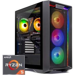 كمبيوتر سطح المكتب Skytech Blaze4 Mini Gaming، Ryzen 5 5600 3.5 جيجا هرتز (4.4 جيجا هرتز Turbo Boost)، NVIDIA RTX 4060 8 جيجا GDDR6X، 1 تيرابايت SSD، 16 جيجا DDR4 RAM 3200، 650 وات Gold PSU، Wi-Fi، Win 11 Home in Kuwait