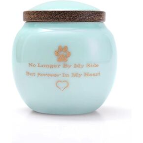 Pet Urns for Dogs Ashes,cat Urn,Dog Urn,Handmade Urns for Ashes with Delicate Dreamy Blue(4.2X3.8Inch，15.6 cu/in)