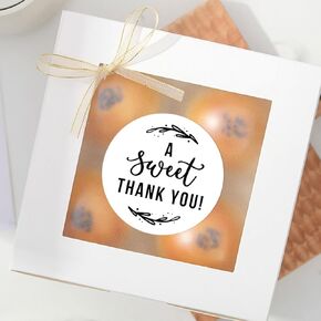 A Sweet Thank You: 120Pcs 1.6 Inch Round Stickers - Decorative Gratitude Seals for Gifts & Invitations (Standard)