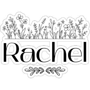 Rachel Name Sticker Decal Vinyl Small Waterproof for Water Bottle Mug Passport Book Scrapbook Notebook Laptop Tumbler Skateboard Computer Phone Size Funny Gift Car Stickers ID44990