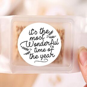 It's the Most Wonderful Time: 120Pcs 1.6 Inch Rose Gold Foil Round Holiday Stickers - Decorative Christmas Party Seals & Labels (Foil Stamped)