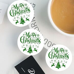Merry Christmas: 120Pcs 1.6 Inch Rose Gold Foil Round Holiday Stickers - Decorative Christmas Seals & Labels (Foil Stamped)