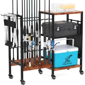Fishing Rod Holders For Garage,Holds Up To 12 Rods,Fishing Rod Holders,Fishing Pole Holders For Garage,Fishing Pole Holders,Fishing Gear,Fishing Rod Storage,Fishing Gifts For Men