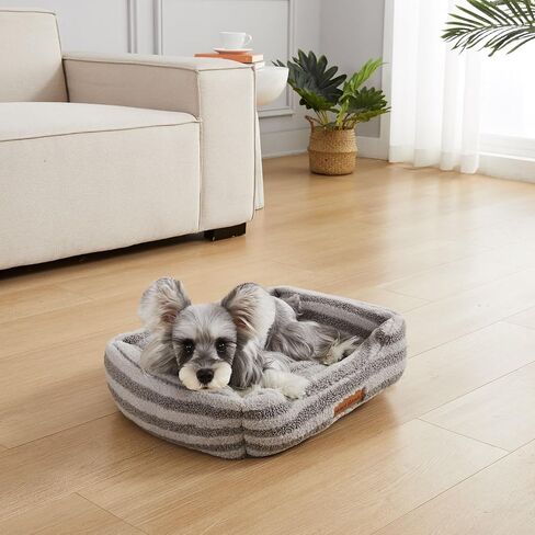 Modern Threads Plush Sherpa Pet Bed for Small and Medium Dogs Ultra Soft Cuddler with Raised Edges for Extra Comfort, Charcoal in Saudi Arabia