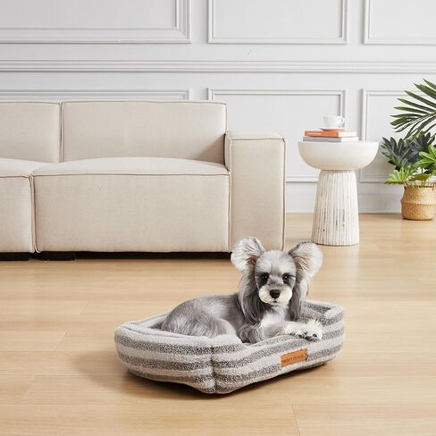 Modern Threads Plush Sherpa Pet Bed for Small and Medium Dogs Ultra Soft Cuddler with Raised Edges for Extra Comfort, Charcoal in Saudi Arabia