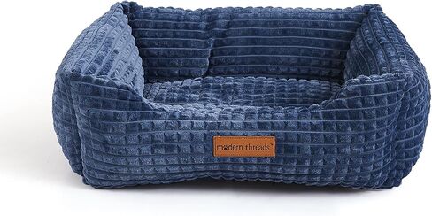Modern Threads Plush Sherpa Pet Bed for Small and Medium Dogs Ultra Soft Cuddler with Raised Edges for Extra Comfort, Charcoal in Saudi Arabia
