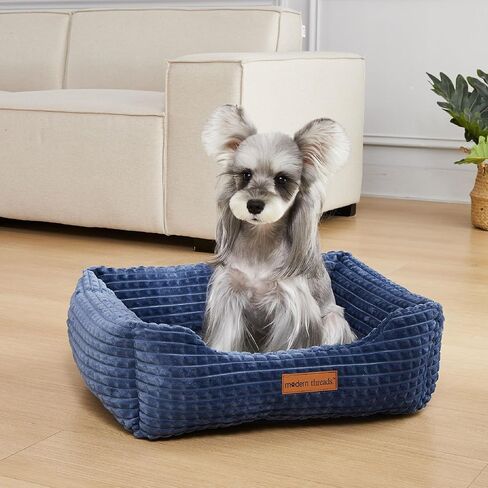 Modern Threads Plush Sherpa Pet Bed for Small and Medium Dogs Ultra Soft Cuddler with Raised Edges for Extra Comfort, Charcoal in Saudi Arabia