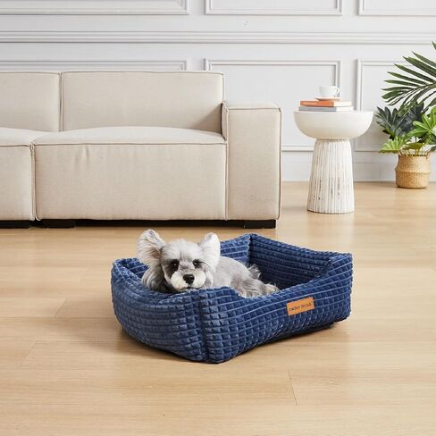 Modern Threads Plush Sherpa Pet Bed for Small and Medium Dogs Ultra Soft Cuddler with Raised Edges for Extra Comfort, Charcoal in Saudi Arabia