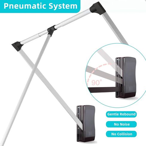 Pull Down Closet Rod 21"-26", Pull Down Adjustable Side Mounted Closet for Kitchen Bedroom High Cabinets, Closet Pull Down Rods Chrome,Two-Way Buffering Side, Heavy Duty Load Capacity in Saudi Arabia