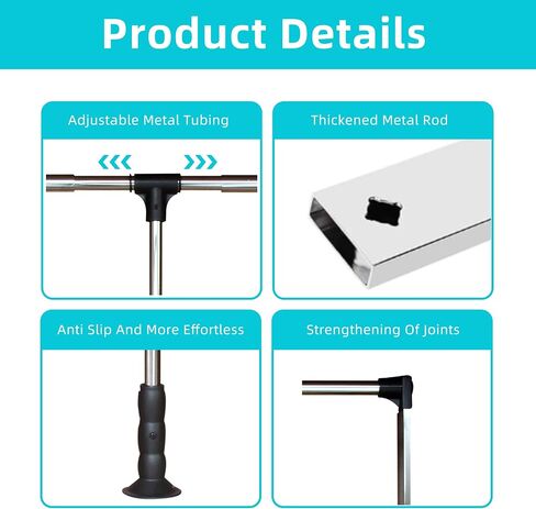 Pull Down Closet Rod 21"-26", Pull Down Adjustable Side Mounted Closet for Kitchen Bedroom High Cabinets, Closet Pull Down Rods Chrome,Two-Way Buffering Side, Heavy Duty Load Capacity in Saudi Arabia