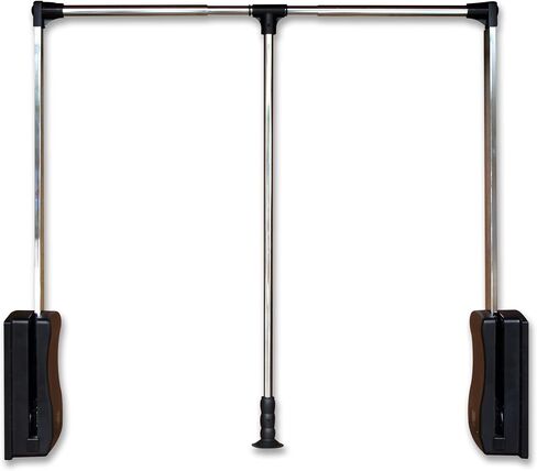 Pull Down Closet Rod 21"-26", Pull Down Adjustable Side Mounted Closet for Kitchen Bedroom High Cabinets, Closet Pull Down Rods Chrome,Two-Way Buffering Side, Heavy Duty Load Capacity in Saudi Arabia