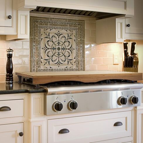 Prosumer's Choice Stovetop Covers for Gas Burners - Bamboo Cutting Board - Premium, Sustainable, Expands Kitchen Space, Easy to Clean - with Adjustable Legs and Juice Grooves - 29.5"L x 3.5"W x 21"H in Saudi Arabia