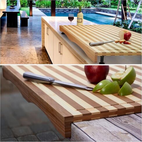 Prosumer's Choice Stovetop Covers for Gas Burners - Bamboo Cutting Board - Premium, Sustainable, Expands Kitchen Space, Easy to Clean - with Adjustable Legs and Juice Grooves - 29.5"L x 3.5"W x 21"H in Saudi Arabia
