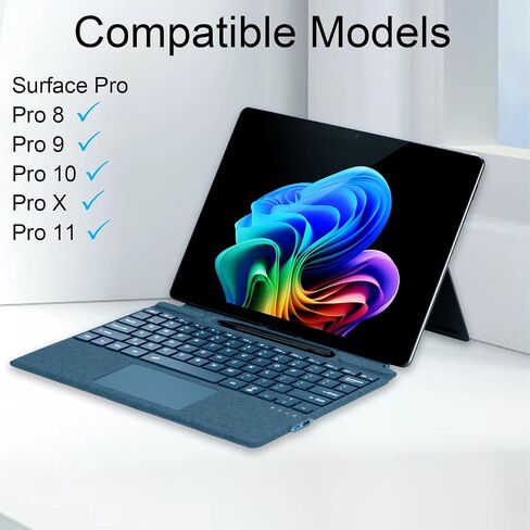 Type Cover for Microsoft Surface Pro 13 inch, Compatible with Surface Pro 13"(11th Edition) / Pro 11 / Pro 10 / Pro 9 / Pro 8 / Pro X, Portable Slim Bluetooch Keyboard with Touchpad, Pen Holder in Kuwait