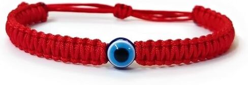 Evil Eye Bracelets for Women Men Handmade Braided Kabbalah Bracelet Good Luck Protection Bracelet Rope Cord Thread Friendship Adjustable String Minimalist Jewelry (Black) in Saudi Arabia