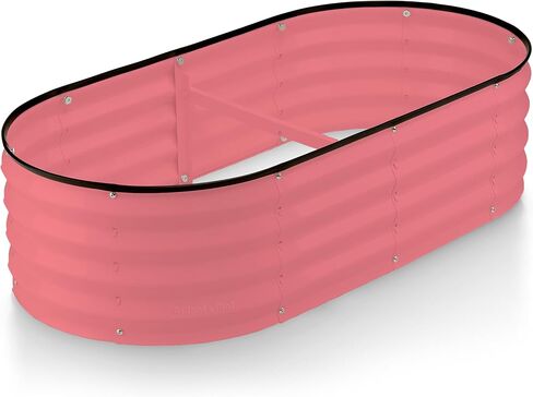 Galvanized Raised Garden Beds Outdoor // 4×2×1 ft Planter Raised Beds for Gardening, Vegetables, Flowers // Large Metal Garden Box (Pink) // Patent Pending Tool-Free Assembly in Saudi Arabia