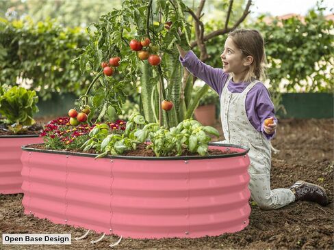 Galvanized Raised Garden Beds Outdoor // 4×2×1 ft Planter Raised Beds for Gardening, Vegetables, Flowers // Large Metal Garden Box (Pink) // Patent Pending Tool-Free Assembly in Saudi Arabia