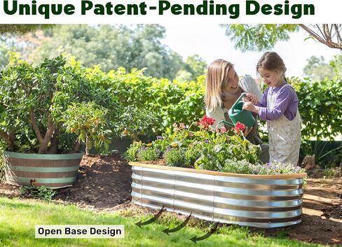 Galvanized Raised Garden Beds Outdoor // 4×2×1 ft Planter Raised Beds for Gardening, Vegetables, Flowers // Large Metal Garden Box (Pink) // Patent Pending Tool-Free Assembly in Saudi Arabia