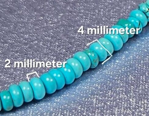 Dainty Natural Turquoise Beaded Necklace, Throat Chakra, Real Genuine Turquoise, 925 Sterling Silver, Gift for Her, Lobster Clasp Toggle Clasp (14 Inch Lobster Clasp with Sterling Extension) in Saudi Arabia