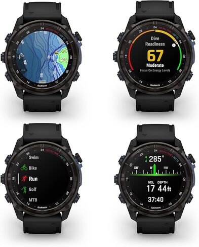 Garmin Descent Mk3i, Dive Computer Smartwatch 51MM, Carbon Gray DLC Titanium with Black Silicone Band, Air Integration and Multisport GPS Training Fitness Watch Bundle with Accessories in Saudi Arabia