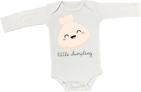 Little Dumpling Baby Bodysuit Kawaii Dimsum Foodie Lil Bao Romper Funny Sushi Roll Shower Shirt (0-6 Months, Little Dumpling-Short Sleeve Romper) in Saudi Arabia
