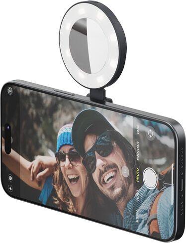 ShiftCam SnapLight - ضوء حلقة سيلفي LED مع أربعة إعدادات للسطوع وبطارية مدمجة - يتم تركيبه مغناطيسيًا على أي هاتف - تصميم قابل للطي (منتصف الليل -) in Kuwait