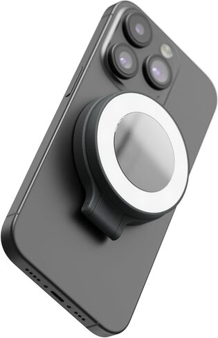 ShiftCam SnapLight - ضوء حلقة سيلفي LED مع أربعة إعدادات للسطوع وبطارية مدمجة - يتم تركيبه مغناطيسيًا على أي هاتف - تصميم قابل للطي (منتصف الليل -) in Kuwait