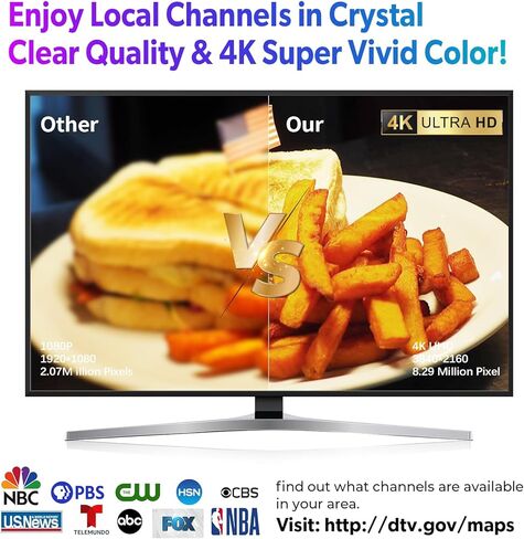 أقوى هوائي تلفزيون داخلي لعام 2024، نطاق يزيد عن 1400 ميل، أفضل هوائي تلفزيون رقمي للقنوات المحلية، هوائي تلفزيون ذكي للتلفزيون عالي الدقة مع مضخم إشارة - يدعم 4K 1080p جميع أجهزة التلفاز - كابل محوري بطول 38 قدم in Kuwait