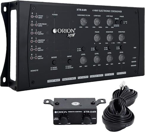 ORION XTR-X3R 3-Way Electronic Crossover, 2-Input/3-Output | Illuminated Control Panel, Remote Bass Boost, Adjustable Frequency Controls, PWM Power Supply in Kuwait
