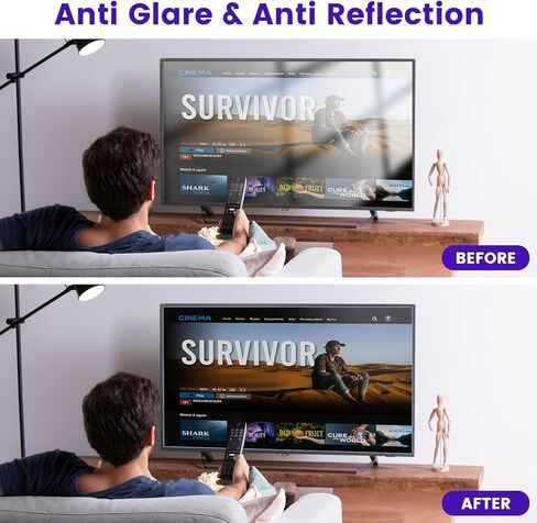 F FORITO واقي شاشة تلفزيون غير لامع مضاد للضوء الأزرق مقاس 32 بوصة، غطاء شاشة كمبيوتر مضاد للوهج لحماية العين مقاس 32 بوصة لشاشات LCD وLED وOLED وQLED 4K HDTV in Kuwait