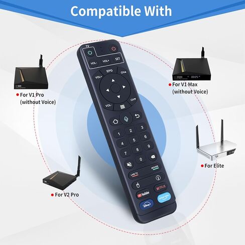 جهاز التحكم عن بعد الصوتي البديل V3 Pro متوافق مع vSeeBox V5 Pro / V3 Plus/V3 Pro / V2 Pro / V1 Pro/V1 Max/Elite/Max in Kuwait