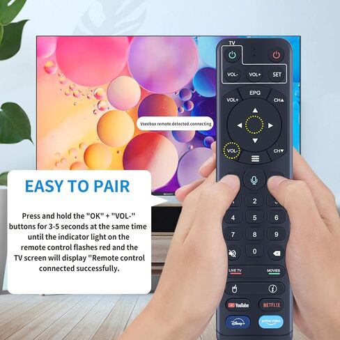 جهاز التحكم عن بعد الصوتي البديل V3 Pro متوافق مع vSeeBox V5 Pro / V3 Plus/V3 Pro / V2 Pro / V1 Pro/V1 Max/Elite/Max in Kuwait