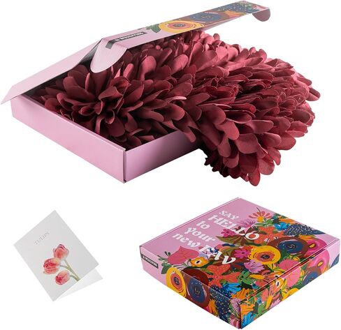 Handmade Decorative Floral Throw Pillow Cover, 3D Petal Ruffles Fluffy Chiffon Pillowcase Cushion Cover for Couch Bed Living Room Home Decor (Burgundy, 18x18 inch) in Saudi Arabia