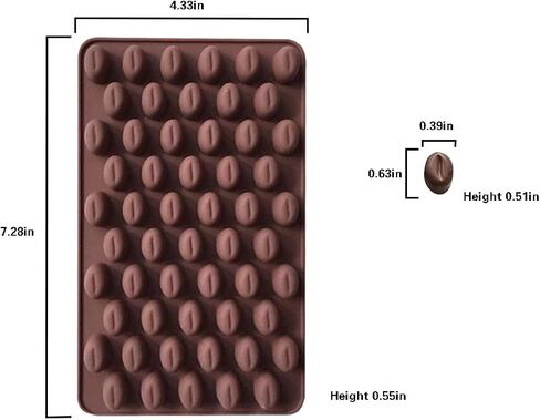 55 cavity mini coffee bean chocolate candy mold can be used to make chocolate, pralines, caramel cookies and other handmade candies to meet different creative needs (4pcs) in Saudi Arabia