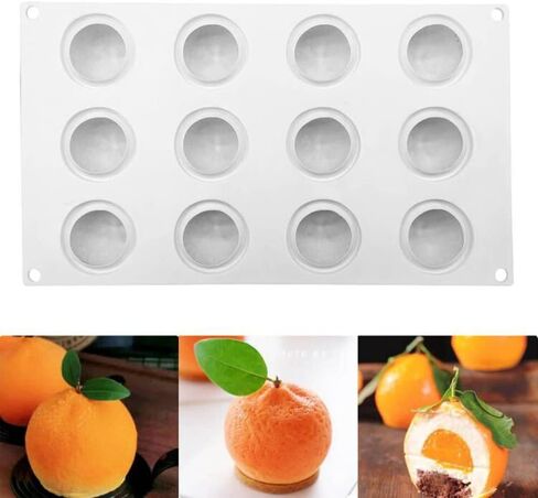 Silicone Mold Baking Pan Non-Stick Baking Pastry Chocolate Cake Dessert DIY Decoration Tools (Orange ZA_11.8x6.8x0.16 inch) in Saudi Arabia