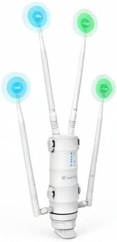 موسع واي فاي WAVLINK AC1200 خارجي طويل المدى، نقطة وصول خارجية مزدوجة النطاق مع PoE نشط/سلبي، منفذ WAN/LAN، مقاوم للماء IP67، يدعم وضع AP/جهاز التوجيه/مكرر، هوائيات 2x7dBi-Greenwood in Kuwait