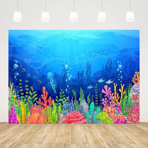 7x5ft تحت خلفية البحر تحت الماء موضوع العالم خلفية الطرف لاستحمام الطفل عيد ميلاد التصوير الفوتوغرافي الأزرق تحت الأرض زينة راية صور الدعائم in Saudi Arabia