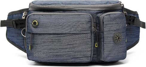 TUDEQU Fanny Pack for Men with Water Bottle Holders, Black Fanny Pack, Waist Bag for Men, Fanny Pack Men in Saudi Arabia