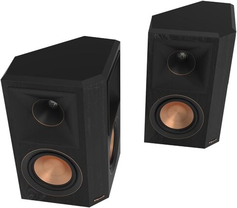 مكبر صوت Klipsch 1070020 RP-502S II صوت محيطي فائق مع صوتيات محسنة - خشب الأبنوس، حزمة زوجية مع حزمة حماية محسنة CPS لمدة عامين وقطعة قماش تنظيف من الألياف الدقيقة مقاس 6 × 6 بوصة in Kuwait