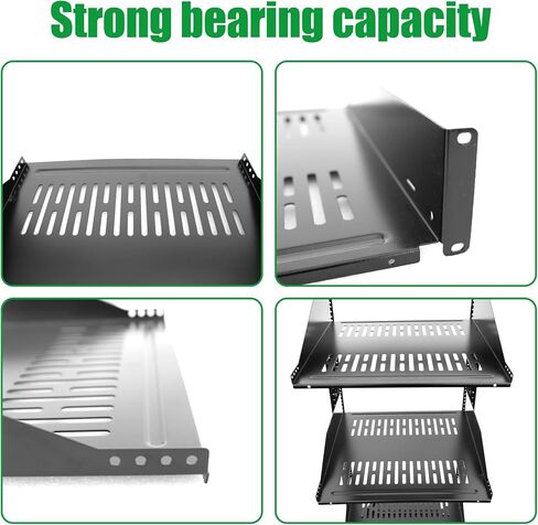 GlobalRack 2U Rack Shelf,19" Depth, Center Installation Tray,Heavy 2 Pieces in Kuwait