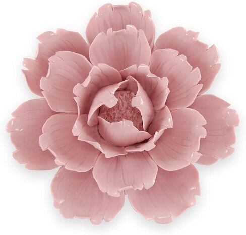 BINGNENG Handmade Ceramic Flower Wall Decor, Porcelain Flower Decoration, White 3 Packs of Set (2.8",3.54",4.72") in Saudi Arabia