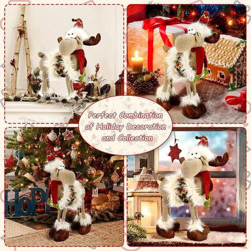 Miracleart الرنة عيد الميلاد الديكور الغزلان جنوم ديكور أفخم عيد الميلاد عطلة الديكور الشتاء ديكور المنزل، لطيف اليدوية الأيائل موس دمية الحلي للداخلية هدايا حزب الطاولة، قوس قزح in Saudi Arabia