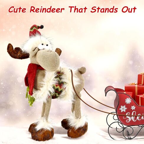 Miracleart الرنة عيد الميلاد الديكور الغزلان جنوم ديكور أفخم عيد الميلاد عطلة الديكور الشتاء ديكور المنزل، لطيف اليدوية الأيائل موس دمية الحلي للداخلية هدايا حزب الطاولة، قوس قزح in Saudi Arabia