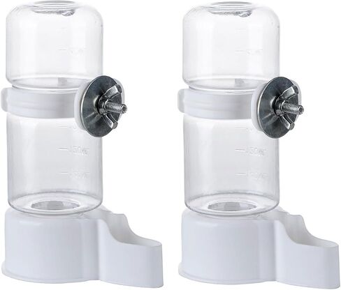 Bird Feeder Bird Water Feeder,2PCS Automatic Bird Water Dispenser for Cage,Bird Water Bottle Drinker Food Seed Dispenser Cage Accessories for Parrots Budgie Lovebirds Parakeet Cockatiel (White 140ml) in Saudi Arabia