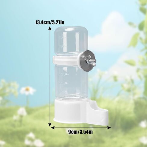 Bird Feeder Bird Water Feeder,2PCS Automatic Bird Water Dispenser for Cage,Bird Water Bottle Drinker Food Seed Dispenser Cage Accessories for Parrots Budgie Lovebirds Parakeet Cockatiel (White 140ml) in Saudi Arabia