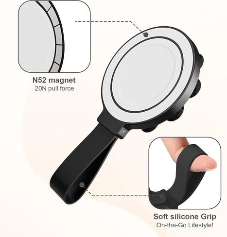 Sticky Phone Grip,Phone Sticky Grip,Hands-Free Cell Phone Accessory Holder,Silicone Grip for Hands for Selfies and Videos,Mirror Shower Phone Stand for iPhone Samsung Android(Black) in Saudi Arabia