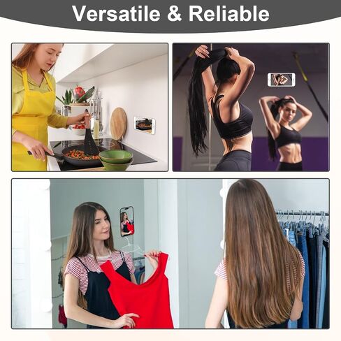 Sticky Phone Grip,Phone Sticky Grip,Hands-Free Cell Phone Accessory Holder,Silicone Grip for Hands for Selfies and Videos,Mirror Shower Phone Stand for iPhone Samsung Android(Black) in Saudi Arabia